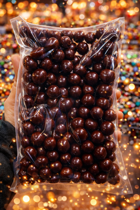 حبيبات شوكولاتة طلبات بني